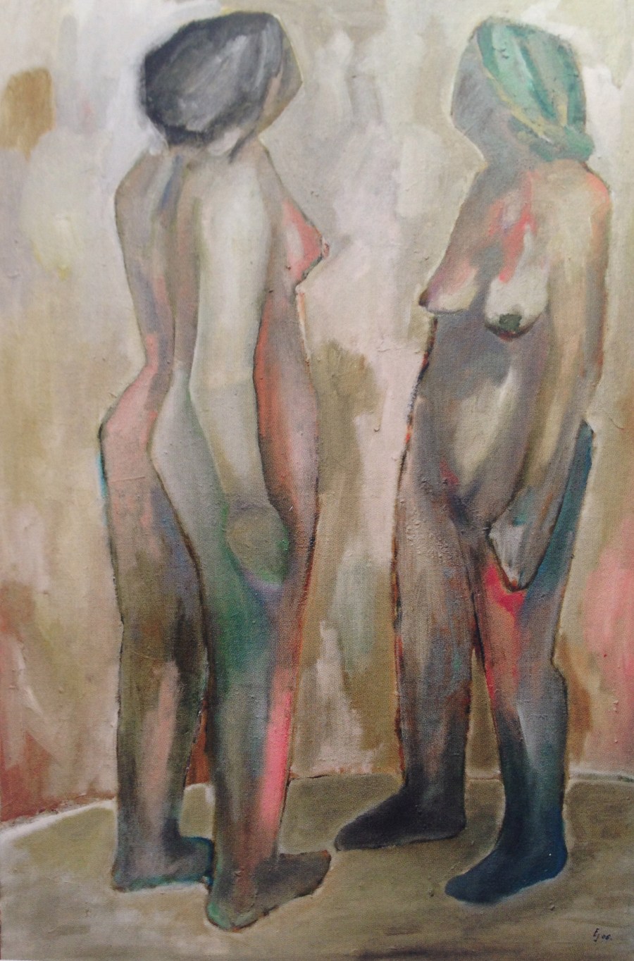 Doppelakt. ヌード二人, 2006, Öl auf Leinwand, Ernst Ulrich Jacobi