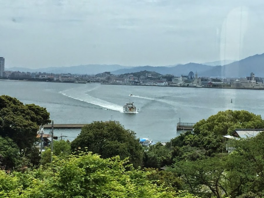 Blick vom Museum Nokonoshima in Richtung Fukuoka City.