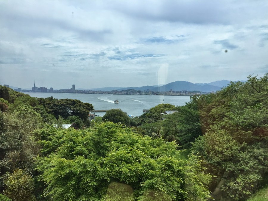 Blick vom Museum Nokonoshima in Richtung Fukuoka City.