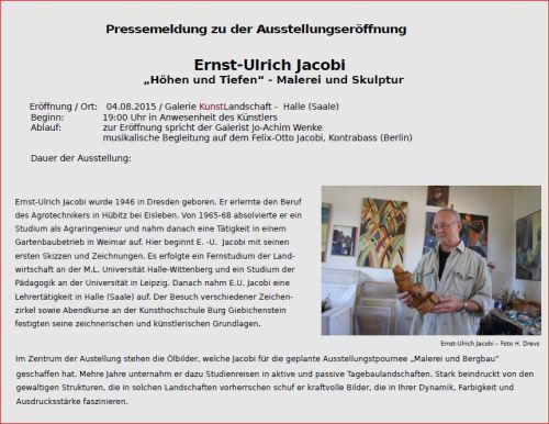 Galerie KunstLandschaft Robert Stephan Galerist, Dipl.-Ing. und Assessor Sternstraße 8D-06108 Halle (Saale)