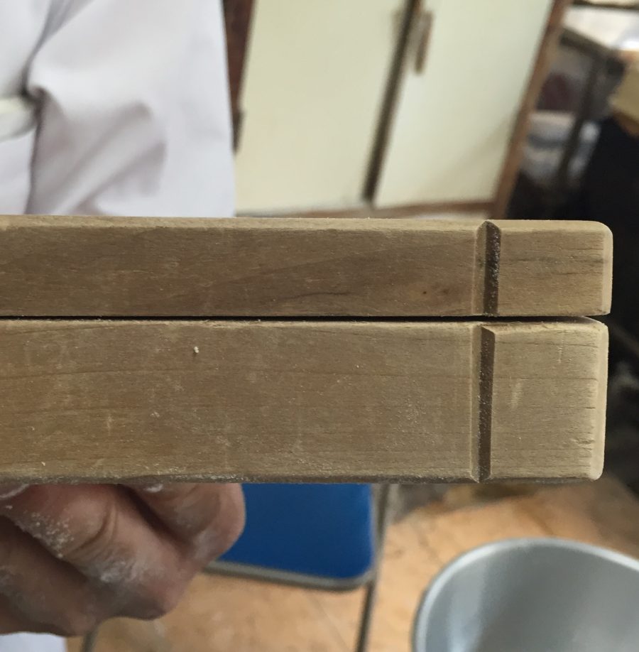 Holzform für Rakugan.